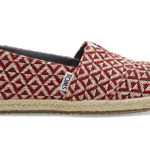 Toms Classics in red diamond pattern BNIB
